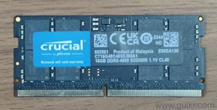 Crucial 16GB DDR5 4800 CL40 Laptop RAM