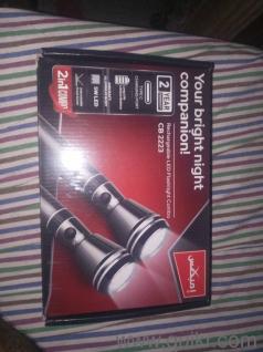 Brand: IMPEXModel: CB 2223Type: Rechargeable LED Flashlight 2-piece Combo5W Cree LED4000mAh lithium battery2 years warranty  