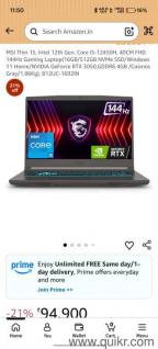 MSI Thin 15 Gaming Laptop 