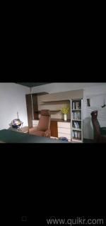 L shaped office table with shelf