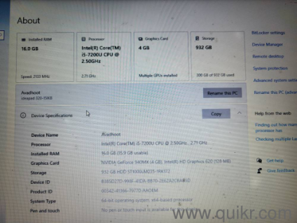 Lenovo IdeaPad 320: 1TB hard disk, 16GB RAM, Intel I5 processor, 4GB graphic card