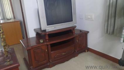 Philips 29 inch CRT TV with remote & wooden stand with draws and cabins with doors