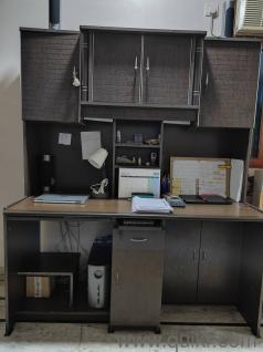 A computer cum study table for 2 (with lights).