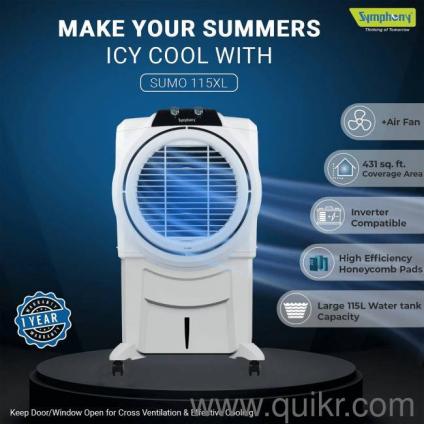 3 air fan 431 sq.ft Coverage area inverter compatible high efficiency honeycomb pad large 115 litre water tank capacity