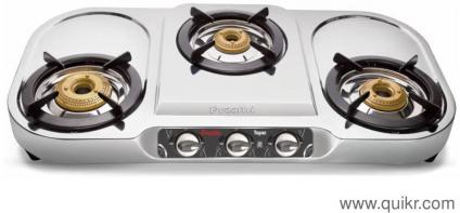 Preethi 3 Burner Steel Gas stove in very good condition, rarely used  available in Kaspate Vasti Wakad Pune 