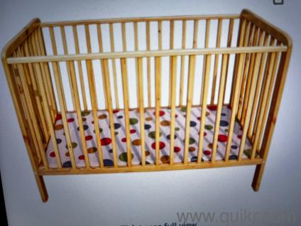 Wooden Crib with bed