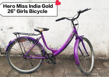 HERO MISS INDIA GOLD 26" GIRLS BICYCLE FOR SALE IN COIMBATORE SAIBABA COLONY.