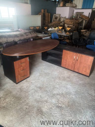 Large Office Table with Drawer Unit & Cupboard  Excellent Condition