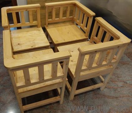 NEW Outdoor/Balcony Pine Teak Chairs (4 Nos) for SALE