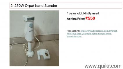 Hand Blender, Ice Box, Air Fryer, Electric Tandoor & Mixie all for sale