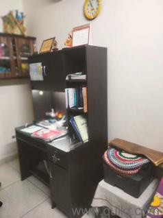 Stylish, spacious, 5x4 feet modern looking study table in good condition. Desktop space is also available in this study table .