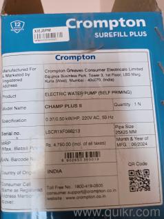 Model: Champ Plus II (0.5 HP, Self Priming) brand new condition 1 your geranti