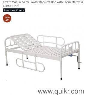  KRAFT Manual Semi Fowler Hospital Backrest Bed 1 Function (Classic)