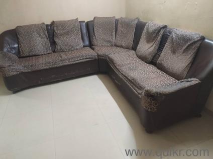 Brown L shaped SOFA 