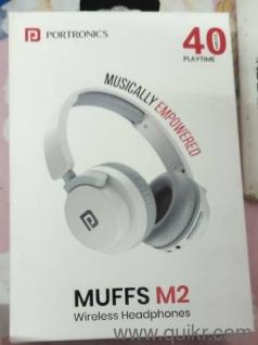 muffs m2 wireless headphones portronics very good condition
