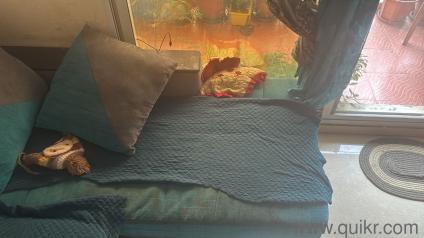 Sofa set with lounger, colour of the sofa is blue and grey