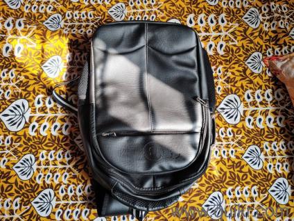 Black Leather Look Backpack  Stylish & Durable