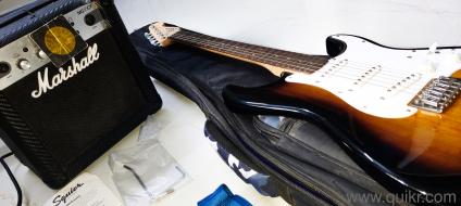 Fender Squier Stratocaster + Marshall Amp (Complete Beginner Bundle)