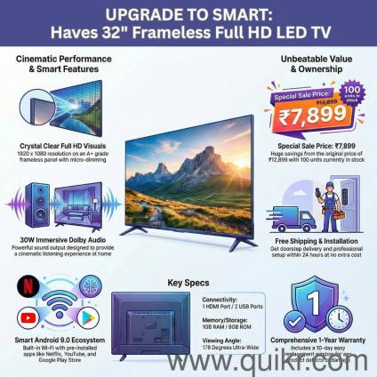 Haves 24 Inch HD Ready LED TV with A+ panel