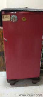 red single-door LG refrigerator