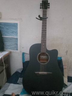 Black Acoustic Guitar  Six Strings | Powerful Sound | Like New 