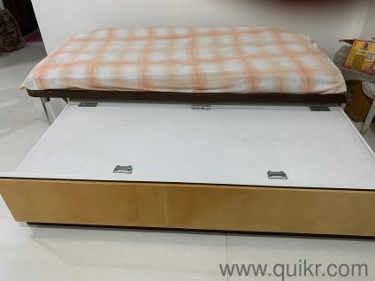 Designer sparingly used, Sturdy Single Bed, convertible to double bed with huge storage capacity