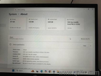 HP Intel i5 12th Generation processor, 8GB+500GB SSD 