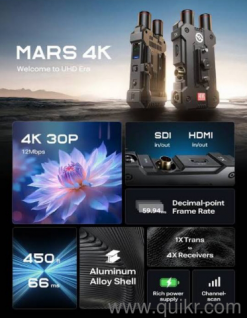 Hollyland mars 4k video transmitter, including battery and charger, less used like mint new condition