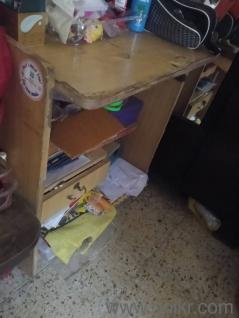 2 wooden item 1 cumputer table,,and kids chair