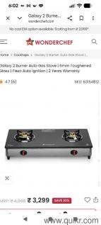 Wonderchef 2  Burner Auto Gas Stove - well maintained 