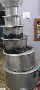 Complete heavy-duty aluminum vessels set for sale.Perfect for biryani, catering hotels.
