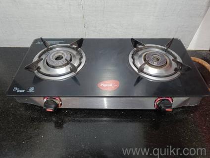 2 burner gas  stove ( glass top), gas hose and regulator