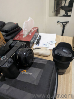 Sony Alpha 6400 + Sigma 16mm f 1.4 prime lens + 16-50 kit lens + lowepro camera case
