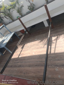 Queen sized Bed and mattress . made up of teak wood and MS frames and plywood.