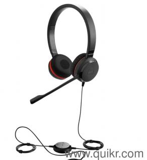 Jabra Evolve 30 II Wired Dual-Ear Headset with Mic for Work -Computer Headset with Noise-Cancelling Microphone, Works with Online Meeting Platforms - Black