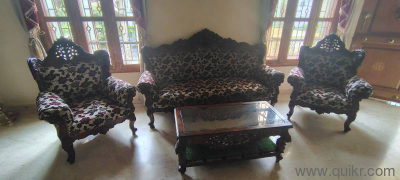Sheesham teak wood with carving 3+1+1 sofa set with centre table for sale