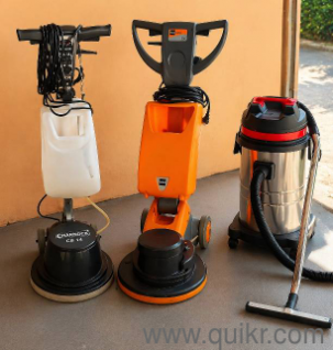 "Professional Floor Cleaning Machines Set  Single Disc + Vacuum  Ready to Use"