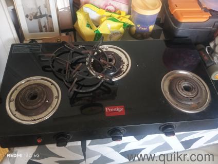 Prestige glass top three burner gas stove