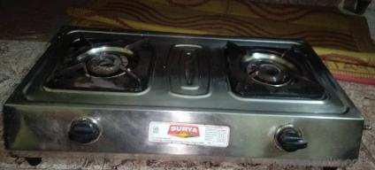 surya flame two burner gas stove for sale selling due to not using the stove