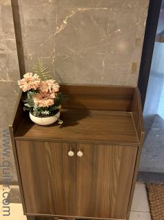 Brown shoe rack. Good condition-10 pairs can fit easily