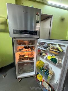 3-star Whirlpool double door refrigerator of 278 litres in excellent condition in warranty