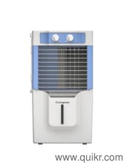 Crompton's air cooler with honeycomb cooling pads and air speed control.