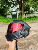 KYT R2R Pro (Matte Black) with EJEAS Intercom & Red Iridium Visor  Exc