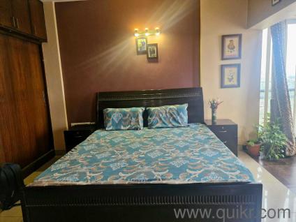 King Size Wooden Bed with Storage + 2 Side Tables (Without Mattress)