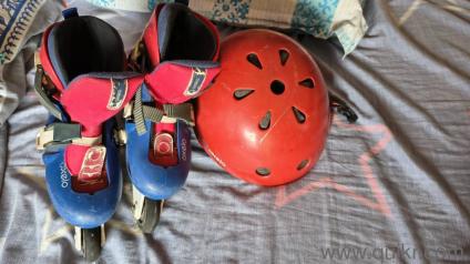 oxelo decathlon brand inline skates and halmet 