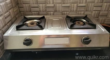 Two burner Gas Stove with empty cylinder(Free Regulator and Pipe)
