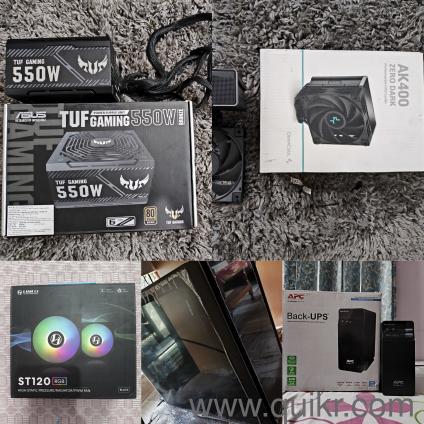 Asus TUF 550W PSU , Corsair 4000D Cabinet, DeepCool AK400, Lian Li ST120 Fans and APC 1100VA UPS.