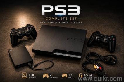Sony PS3 Slim 1TB Complete Set | 2 Controllers