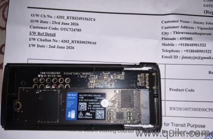 1 TB- Internal SSD NVME WD Blue SN5100