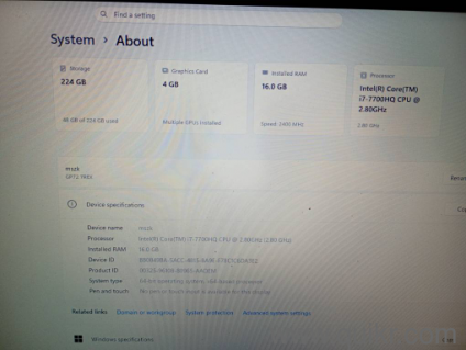 MSI GP72 LEOPARD PRO GAMING LAPTOP4GB GRAPHICS CARD16GB RAM500GB SSDLarge display with blacklite gaming keyboardNeat and well maintained.Excellent condition